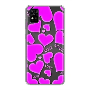 Чехлы для любимой на ZTE Фенікс А31 (VPrint) (Pink hearts)