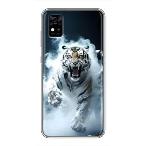 Чохол з картинкою 'Хижаки' для ZTE Blade A31 (Білий тигр у диму)