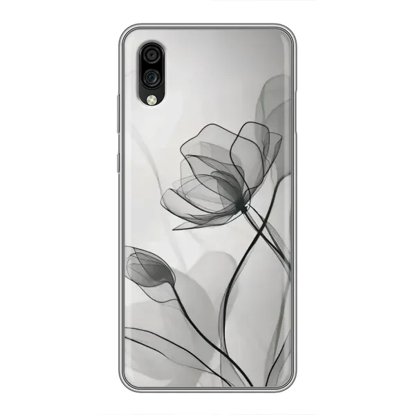 Чехол с принтом «Черные цветы» для ZTE Blade A5 (2020) Чехол с принтом «Черные цветы» для ZTE Blade A5 (2020)