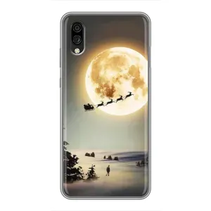 Новорічні, Святкові Чохли для ZTE Blade A5 (2020) - 2024 год (Санта на місяці)