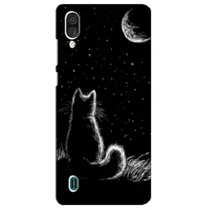 Чохол з принтом для ZTE Blade A51 Lite (AlphaPrint) Модні коти (Котик і місяць)