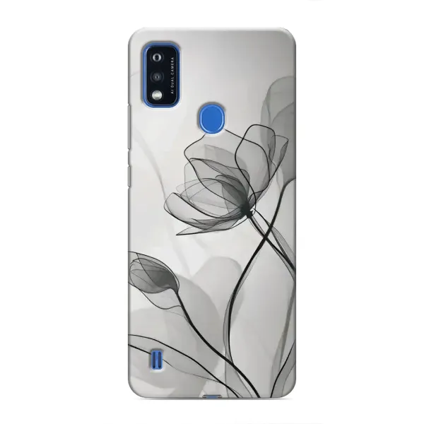 Чохол з принтом «Чорні квіти» для ZTE Blade A51