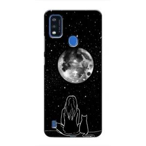 Чохол з принтом «Дівчина з котом» для ZTE Blade A51