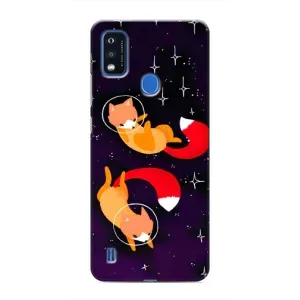 Чехол с принтом «Лисички космонавты» для ZTE Blade A51
