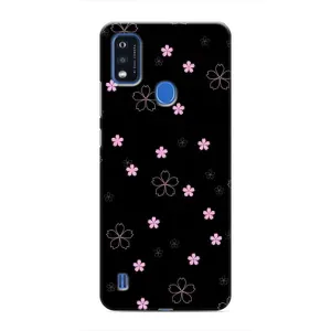 Чохол з принтом «Рожеві квіти на чорному» для ZTE Blade A51