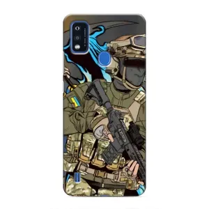 Чехлы с картинкой ЗСУ для ZTE Blade A51 (AlphaPrint) (Воїн ЗСУ)