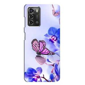 Чохли з квітами для ZTE Blade A52 (VPrint) (Метелик на квітах)