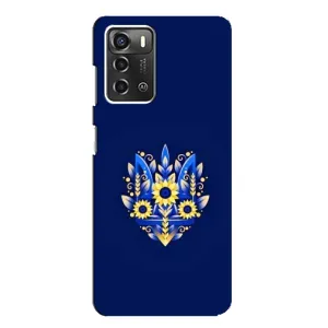 Чохли для ZTE Blade A52 Укр. Символіка (AlphaPrint) (Квітковий Герб)
