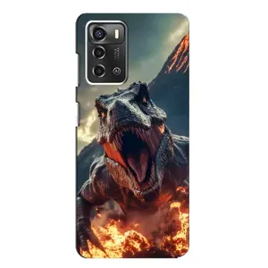 Чохол з принтом «Вогняний динозавр» для ZTE Blade A52