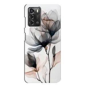 Чохол з принтом «Квіти на білому» для ZTE Blade A52