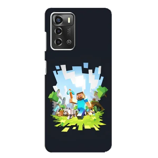 Чохол з принтом «персонажі Minecraft» для ZTE Blade A52