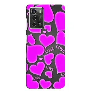 Чехлы для любимой на ZTE Blade A52 (VPrint) (Pink hearts)
