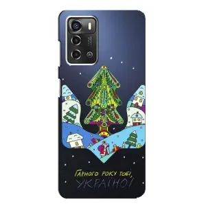 Зимні Чохли для ZTE Blade A52 - прозорий фон (Різдвяний герб)