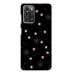 Чохол з принтом «Рожеві квіти на чорному» для ZTE Blade A52