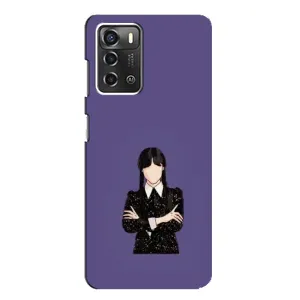Чохли Венсдей на ZTE Blade A52 Уенсдей (AlphaPrint) (Венздей у чорному)