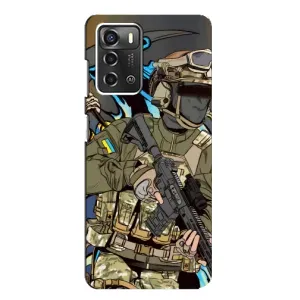 Чехлы с картинкой ЗСУ для ZTE Blade A52 (AlphaPrint) (Воїн ЗСУ)