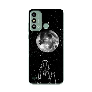 Чехол с принтом «Девушка с котом» для ZTE Blade A53