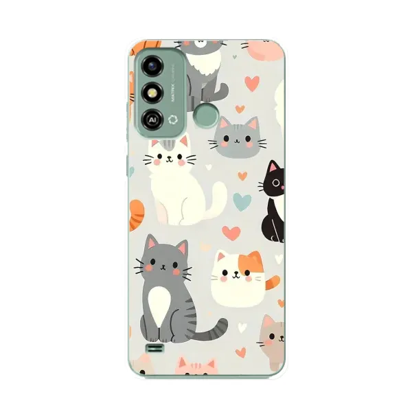 Чехол с принтом «Коллаж котов» для ZTE Blade A53