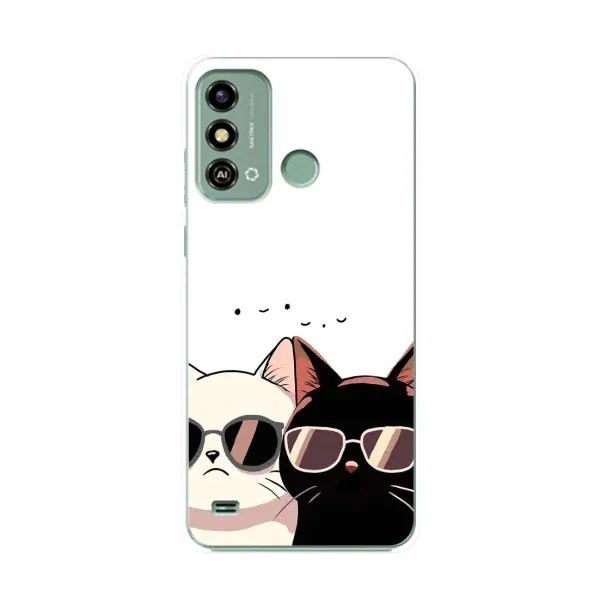 Чехол с принтом «Коты в очках» для ZTE Blade A53