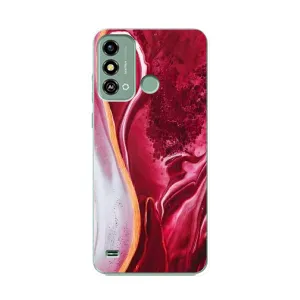 Чехол с принтом «Мрамор красный» для ZTE Blade A53