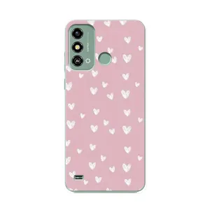 Чехол с принтом «Сердечки на розовом» для ZTE Blade A53