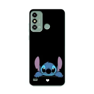 Чохол з принтом Стіч на ZTE Blade A53 (Стіч на чорному)
