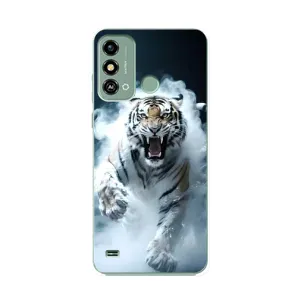 Чохол з картинкою 'Хижаки' для ZTE Blade A53 (Білий тигр у диму)