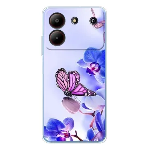 Чохли з квітами для ZTE Blade A54 (VPrint) (Метелик на квітах)