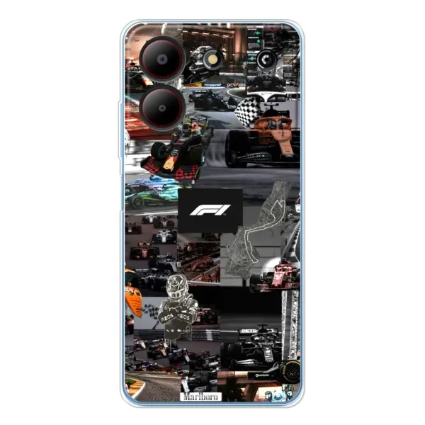 Чохол з принтом «Гоночний колаж Ф1» для ZTE Blade A54
