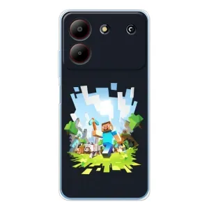 Чехол с принтом «персонажи Minecraft» для ZTE Blade A54