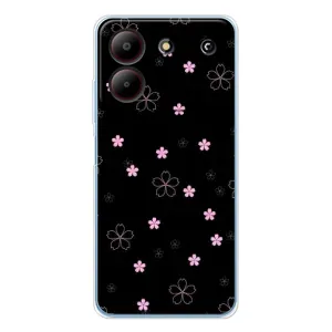 Чехол с принтом «Розовые цветы на черном» для ZTE Blade A54