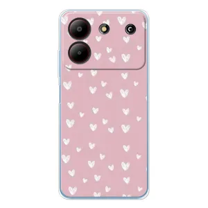 Чехол с принтом «Сердечки на розовом» для ZTE Blade A54