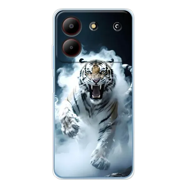 Чохол з принтом «Білий тигр у диму» для ZTE Blade A54