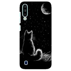 Чохол з принтом для ZTE Blade A7 (2020) (AlphaPrint) Модні коти (Котик і місяць)