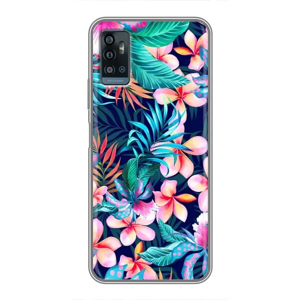 Чехол с принтом «Красочные цветы» для ZTE Blade A71