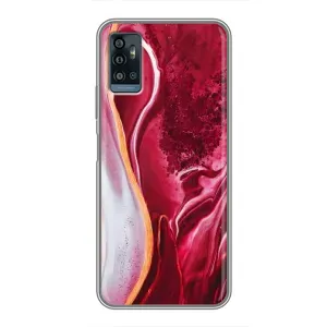 Чехол с принтом «Мрамор красный» для ZTE Blade A71
