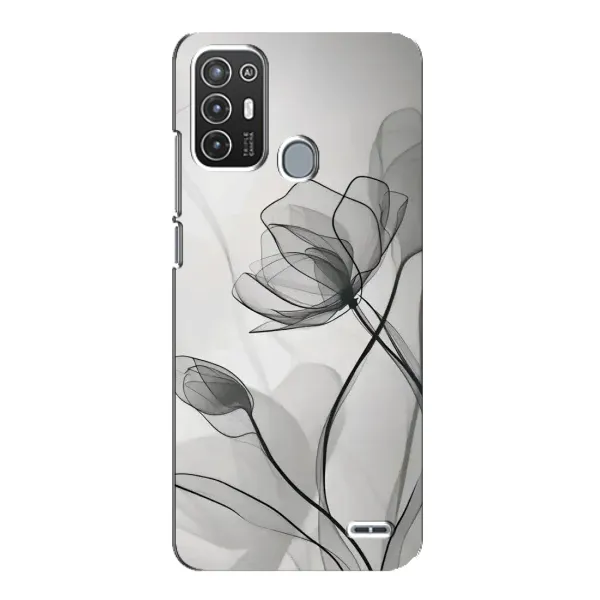 Чохол з принтом «Чорні квіти» для ZTE Blade A72 Чохол з принтом «Чорні квіти» для ZTE Blade A72