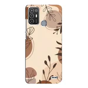Чохол з квітковим принтом на ZTE Blade А72 (Коричневі квіти)