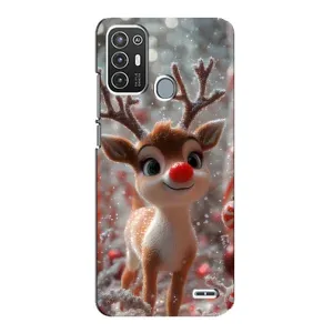 Яркий чехол для ZTE Blade A72 с Зимними Оленятами