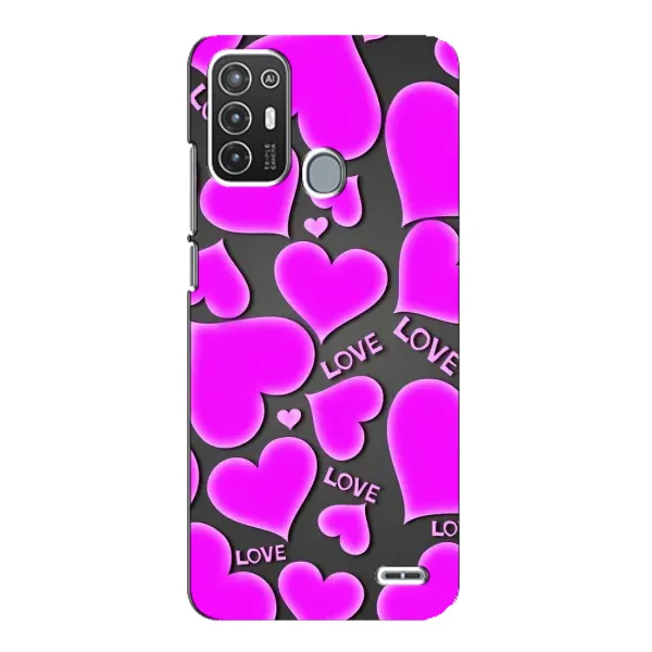 Чехол с принтом «Pink hearts» для ZTE Blade A72