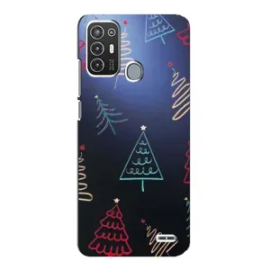 Зимні Чохли для ZTE Blade А72 - прозорий фон (Різдвяні ялинки)