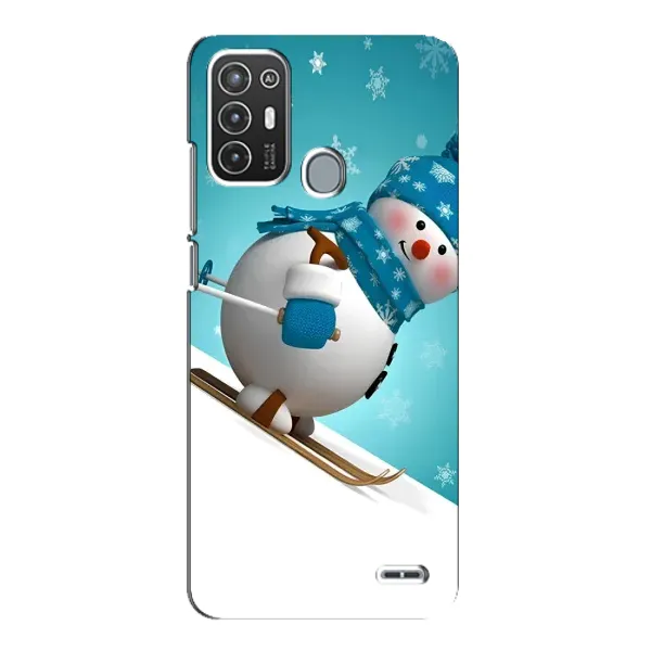 Чехол с принтом «Снеговик на лыжах» для ZTE Blade A72 Чехол с принтом «Снеговик на лыжах» для ZTE Blade A72