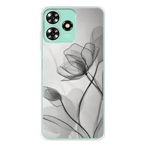 Чохол з квітковим принтом на ZTE Blade А73 (Чорні квіти)