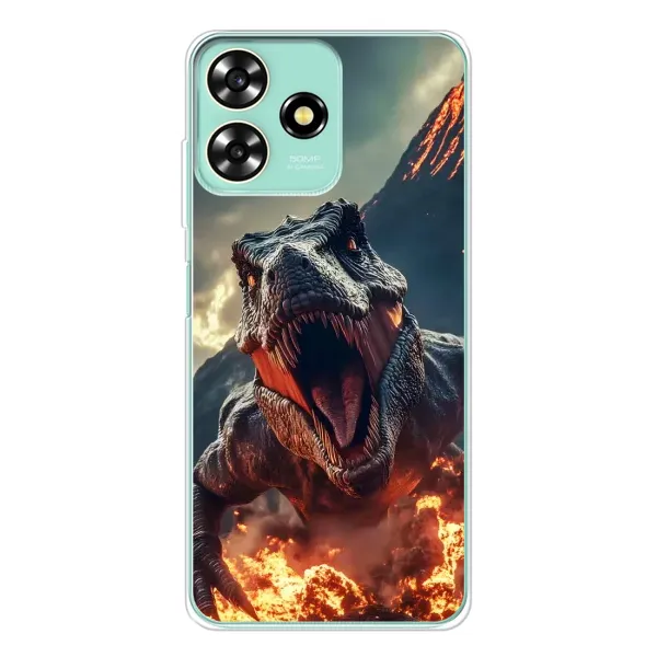 Чохол з принтом «Вогняний динозавр» для ZTE Blade A73