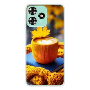 Чохол з принтом «Кава на жовтому пледі» для ZTE Blade A73