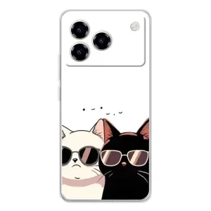 Чехол с принтом «Коты в очках» для ZTE Blade A76