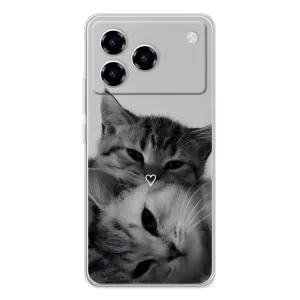Чехол с принтом «Пара котов» для ZTE Blade A76