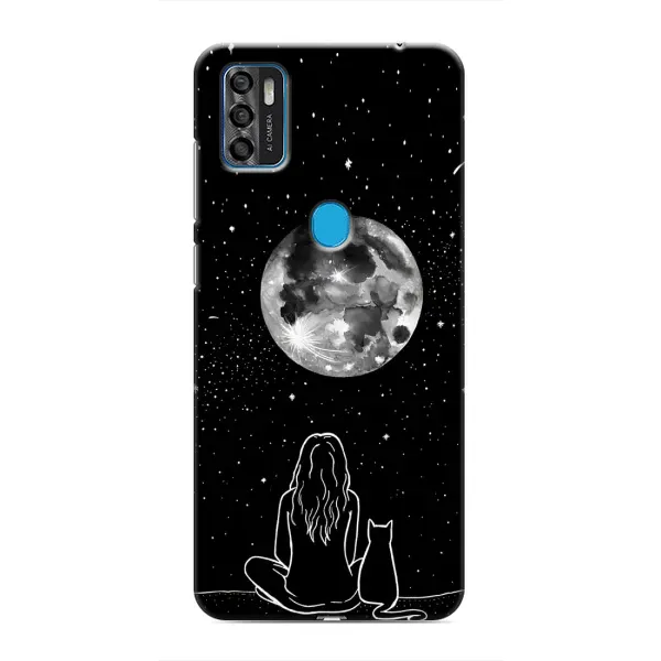 Чохол з принтом «Дівчина з котом» для ZTE Blade A7s 2020