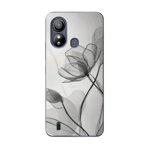 Чохол з квітковим принтом на ZTE Цlэйд L220 (Чорні квіти)