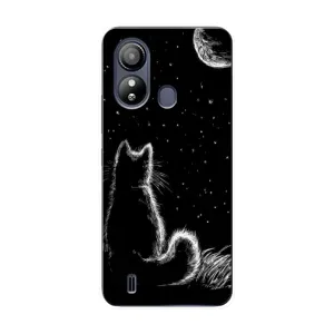 Чохол з принтом для ZTE Blade L220 (AlphaPrint) Модні коти (Котик і місяць)